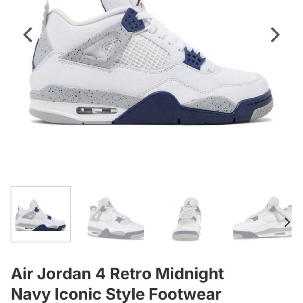 Air Jordan 4 Retro Midnight Navy Shoes, 6.5Y Women's
Size 8